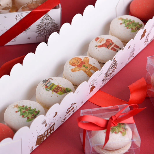 Caja con 7 macarons navideños